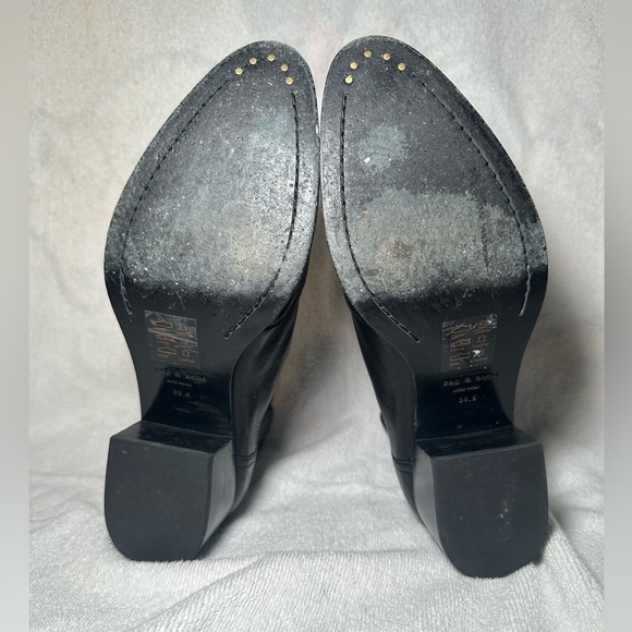 Rag & Bone Walker Black Full Genuine Leather Chelsea Ankle Boot Size 36.5 - Picture 10 of 11